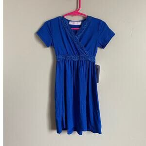 Neesee's Dresses Boutique Girls 2t Blue Maxi Dress- perfect for the 4th of July!
